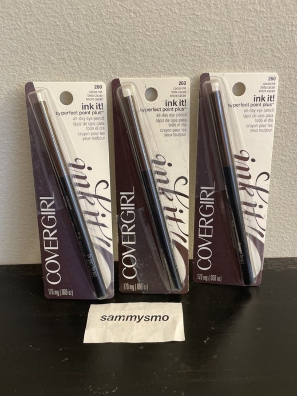 Covergirl Ink It, by perfect point plus All-Day Pencil Eyeliner 260 Cocoa Ink x3